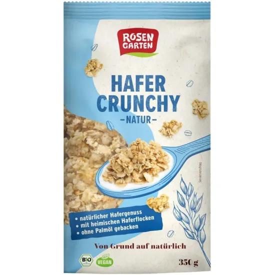 Musli bio crunchy din ovaz, natur, 350g Rosen Garten