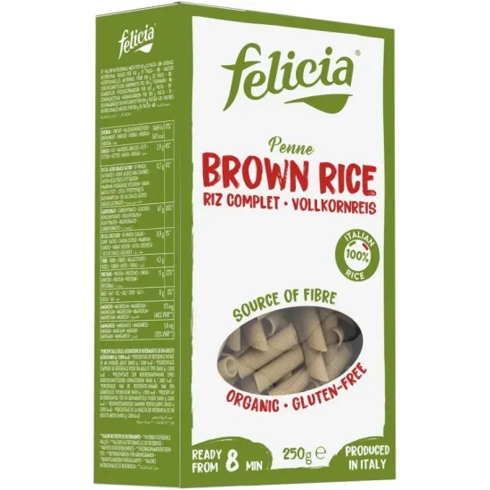 Penne bio din orez brun 250g Felicia