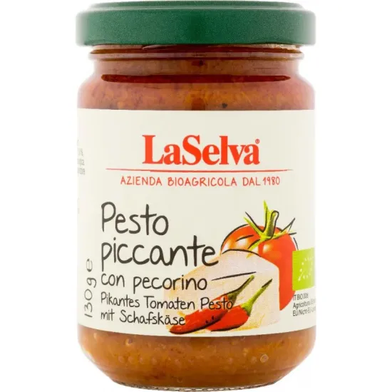 Pesto picant bio cu ardei iute si branza de oaie, 130g LaSelva