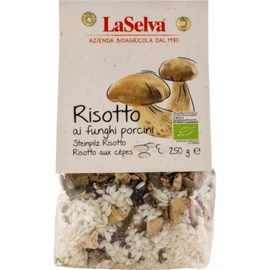 Risotto bio cu ciuperci porcini, 250g LaSelva