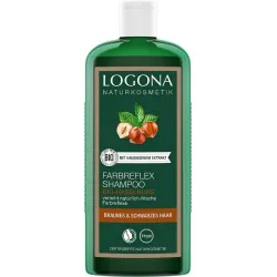 Sampon pentru par vopsit (saten inchis si brunet), cu alune de padure, 250ml Logona