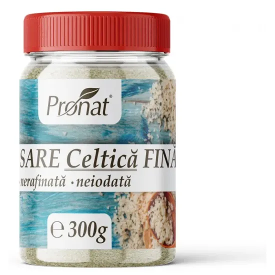 Sare celtica fina, nerafinată, neiodata, 300g Pronat