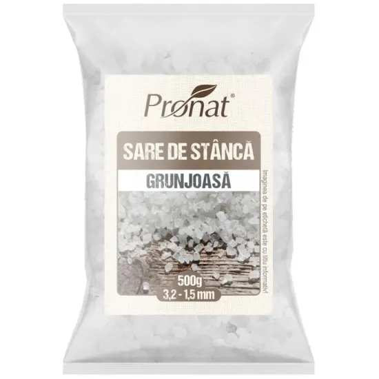 Sare de stanca grunjoasa 3,2 - 1,5mm, 500g Pronat