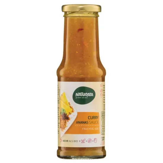 Sos bio barbecue de curry cu ananas, 210ml Naturata