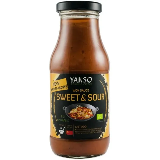 Sos bio pentru wok, dulce-acrisor, 240ml Yakso