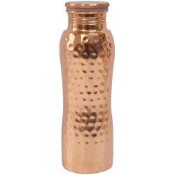 Sticla din cupru curbata cu aspect ciocanit 500ml, Forrest & Love Sticla din cupru curbata cu aspect ciocanit 500ml, Forrest & Love