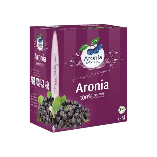 Suc bio pur de aronia, 100% suc, 5l Aronia Original