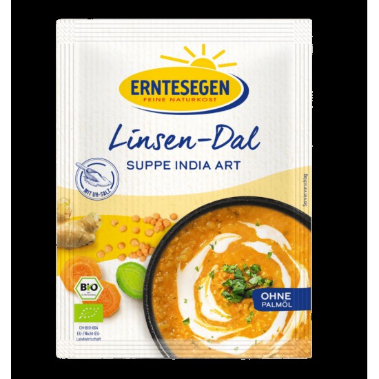 Supa de linte rosie bio in stil indian, 65g erntesegen