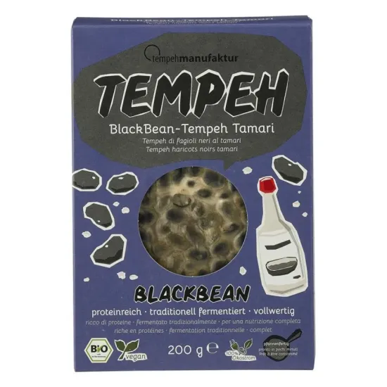 TEMPEH BIO DIN FASOLE NEAGRA CU SOS TAMARI, 200G TEMPEHMANUFAKTUR