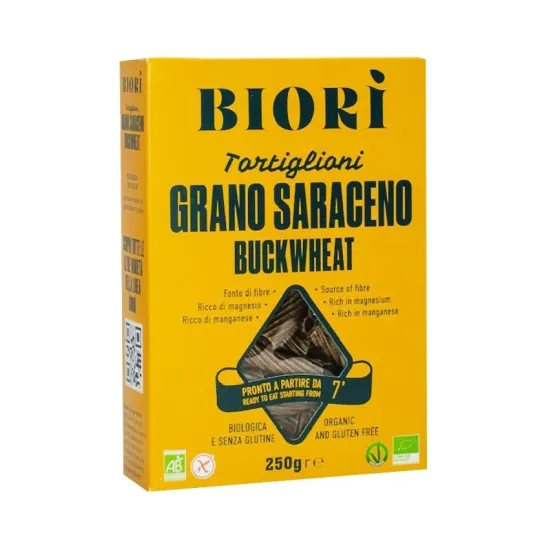 Tortiglioni bio din faina de hrisca, 250g Biori