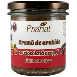 Crema de arahide cu ciocolata neagra si nibs de cacao, 300g Pronat