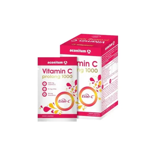 Vitamina C prolong 1000, 14 pliculete – 126 g Aconitum