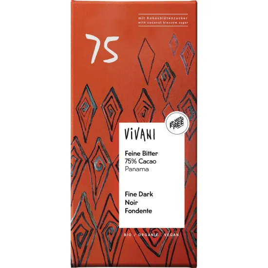 Ciocolata amaruie fina cu 75% cacao Panama