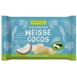 Ciocolată bio albă Cristallino cu bucăţele de cocos HIH