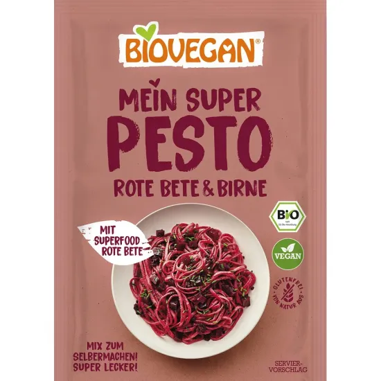 Mix pentru pesto bio cu sfecla rosie si pere, fara gluten, vegan