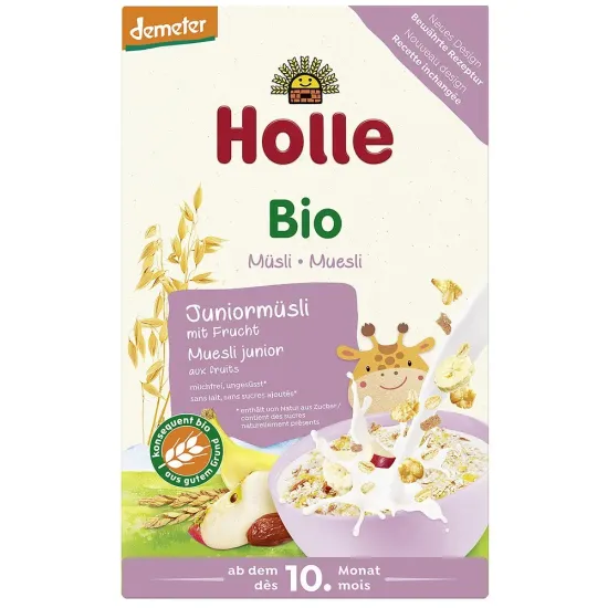 Musli bio junior cu cereale si fructe pentru copii, +10 luni