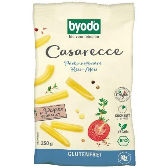 Paste bio casarecce din porumb si orez fara gluten