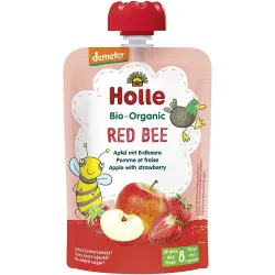 Piure bio de mere rosii si capsuni pentru copii, +8 luni Piure bio de mere rosii si capsuni pentru copii, +8 luni