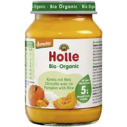 Piure bio din dovleac cu orez pentru copii, fara gluten, +5 luni Piure bio din dovleac cu orez pentru copii, fara gluten, +5 luni