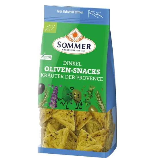 Snack vegan din spelta cu masline si ierburi de provence