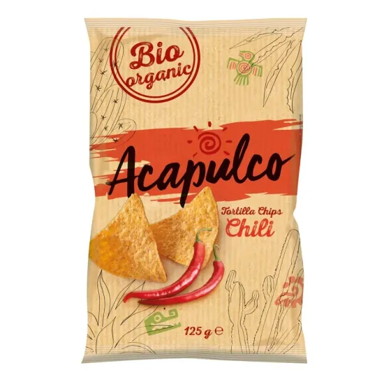 Tortilla bio chips cu chili