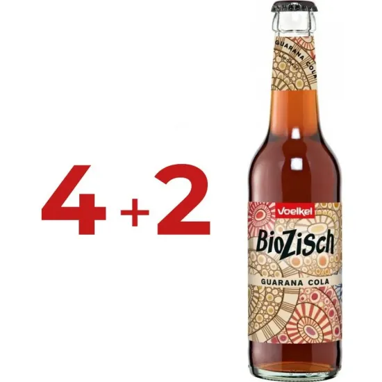 6 buc la pret de 4 buc Bautura carbogazoasa bio cu guarana si Cola, 6x330ml Voelkel