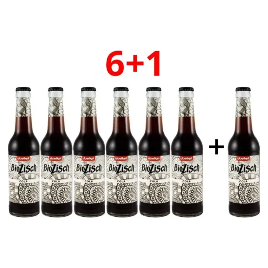 7 buc la pret de 6 buc Bautura carbogazoasa bio Cola, 7x330ml Voelkel