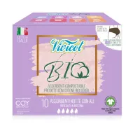 Absorbante de noapte din bumbac bio, hipoalergenic, compostabil (10 buc) - VIVICOT BIO Absorbante de noapte din bumbac bio, hipoalergenic, compostabil (10 buc) - VIVICOT BIO