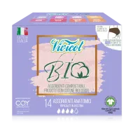 Absorbante de zi din bumbac bio hipoalergenic,compostabil,fara aripioare -4 picaturi (14 buc)-VIVICO Absorbante de zi din bumbac bio hipoalergenic,compostabil,fara aripioare -4 picaturi (14 buc)-VIVICO