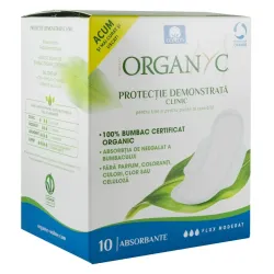 Absorbante intime din bumbac organic pentru zi 10 buc Organyc Absorbante intime din bumbac organic pentru zi 10 buc Organyc