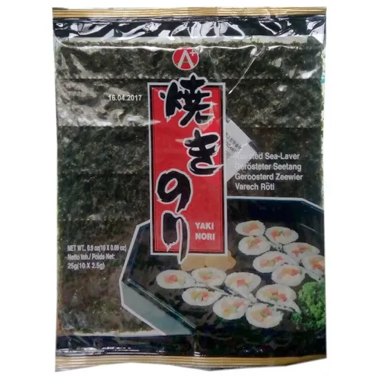 Alge de mare prajite 25g (10 foi x 2.5g) Laki Nori