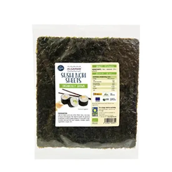 Alge nori bio pentru sushi 25g  - 10 folii Algamar