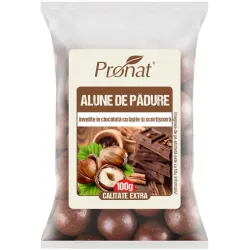 Alune de padure invelite in ciocolata cu lapte si scortisoara, 100g Pronat Alune de padure invelite in ciocolata cu lapte si scortisoara, 100g Pronat
