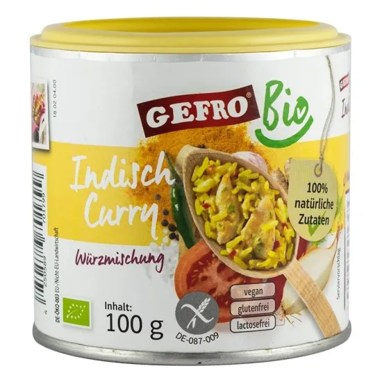 Amestec bio de condimente curry indian 100g Gefro