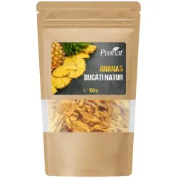 Ananas bucati natur, 100g Pronat Ananas bucati natur, 100g Pronat