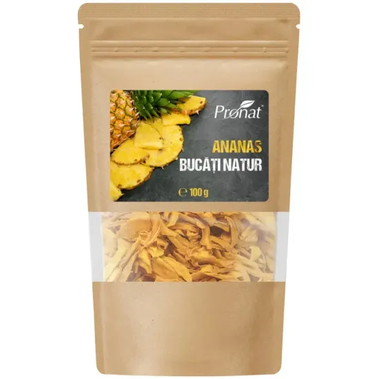 Ananas bucati natur, 100g Pronat