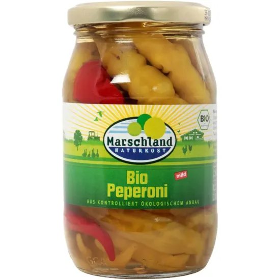 Ardei iute mediu in otet de mere bio 320g / 150g Marschland Naturkost