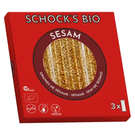 Batoane bio crocante cu susan, 75g Schock's