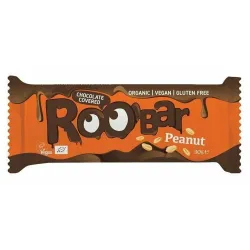 Baton cu arahide invelit in ciocolata bio 30g Roobar Baton cu arahide invelit in ciocolata bio 30g Roobar
