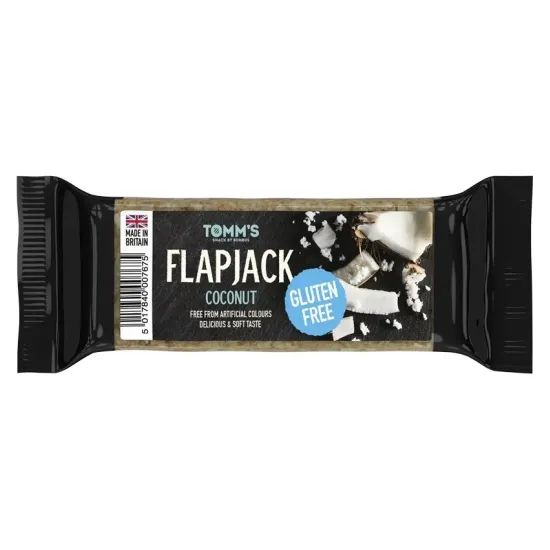 Baton energizant Flapjack Tomm's, cu nuca de cocos, fara gluten 100g Bombus