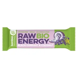 Baton energizant bio, Raw Energy, cu coacaze negre si nuca de cocos 50g Bombus Baton energizant bio, Raw Energy, cu coacaze negre si nuca de cocos 50g Bombus