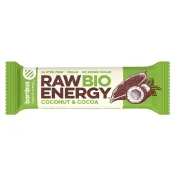 Baton energizant bio, Raw Energy, cu nuca de cocos si cacao 50g Bombus Baton energizant bio, Raw Energy, cu nuca de cocos si cacao 50g Bombus