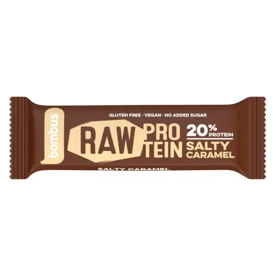 Baton proteic 20% proteine cu caramel sarat, 50g Bombus