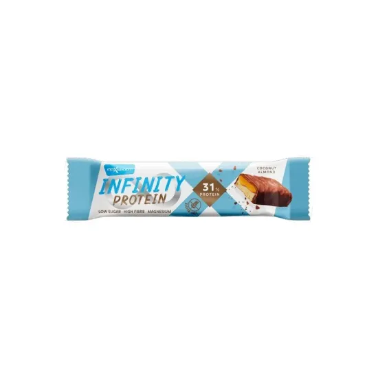 Baton proteic Infinity Protein cu nuca de cocos si migdale, 55g Max Sport