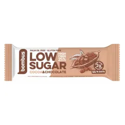 Baton proteic Low Sugar cu cacao si ciocolata, 40g Bombus Baton proteic Low Sugar cu cacao si ciocolata, 40g Bombus