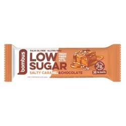 Baton proteic Low Sugar cu caramel sarat si ciocolata, 40g Bombus Baton proteic Low Sugar cu caramel sarat si ciocolata, 40g Bombus