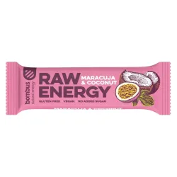 Baton proteic Raw Energy cu maracuja si nuca de cocos, 50g Bombus Baton proteic Raw Energy cu maracuja si nuca de cocos, 50g Bombus