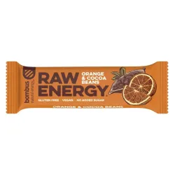 Baton proteic Raw Energy cu portocale si boabe de cacao, 50g Bombus Baton proteic Raw Energy cu portocale si boabe de cacao, 50g Bombus