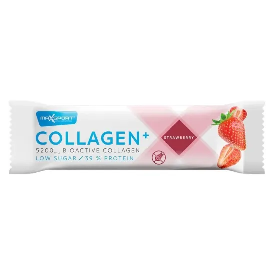 Baton proteic cu Colagen+ si capsuni, 40g Max Sport