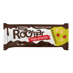 Baton proteic cu alune de padure invelit in ciocolata bio 40g Roobar Baton proteic cu alune de padure invelit in ciocolata bio 40g Roobar